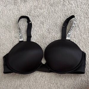 Victoria's Secret Black Bra with Logo Straps